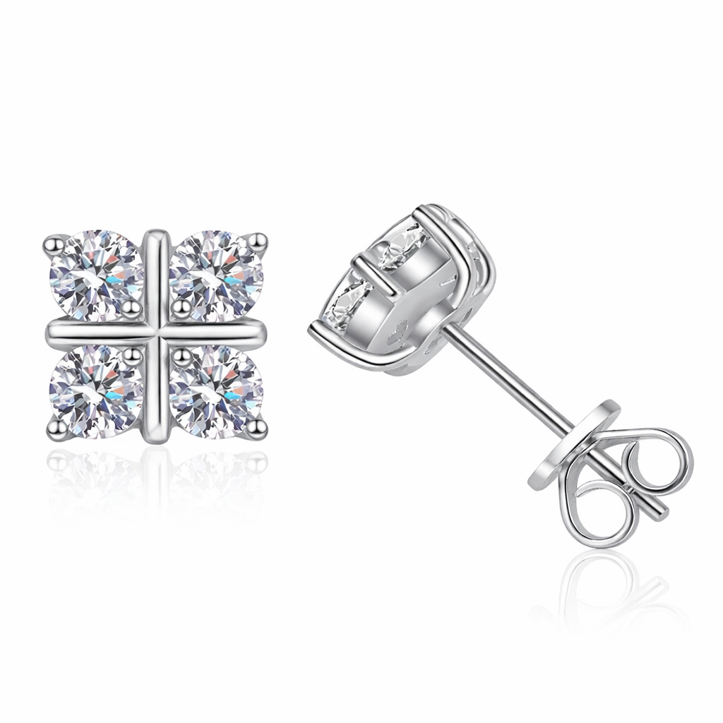 QUAD MOISSANITE STUD EARRINGS