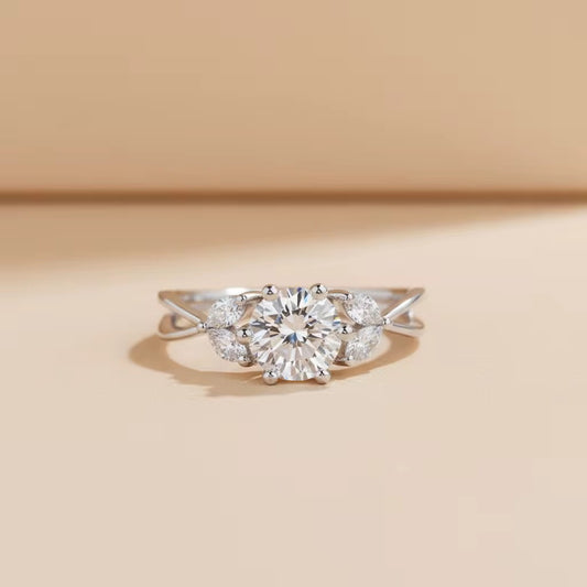 THREE STONE MOISSANITE RING