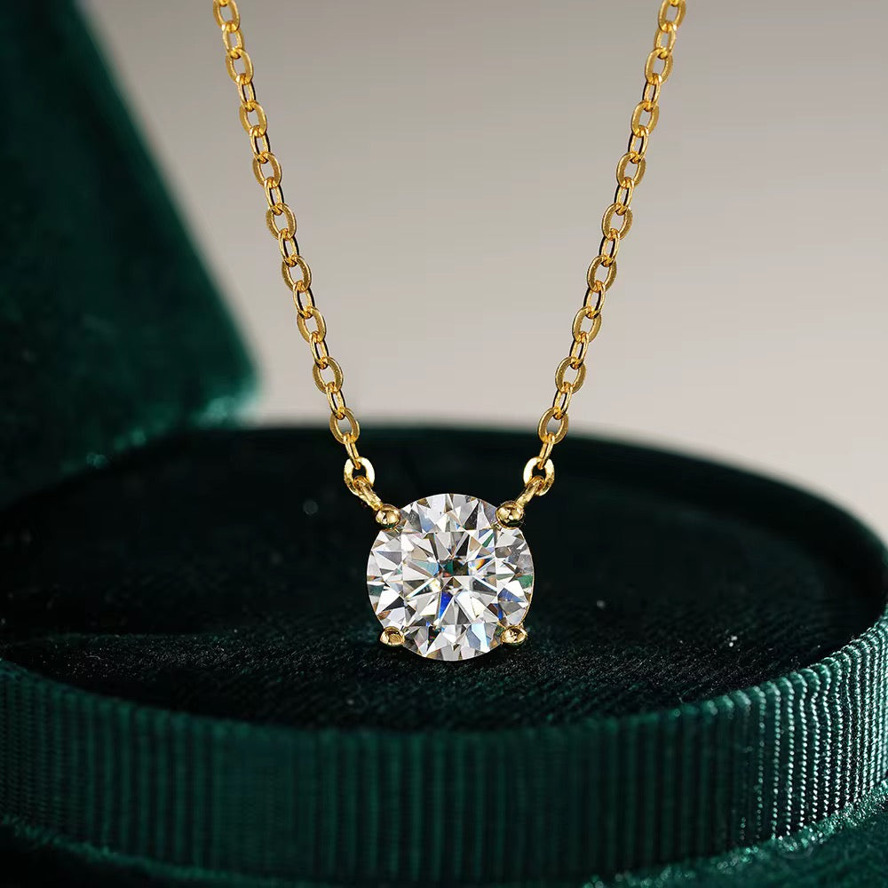 ROUND MOISSANITE SOLITAIRE NECKLACE