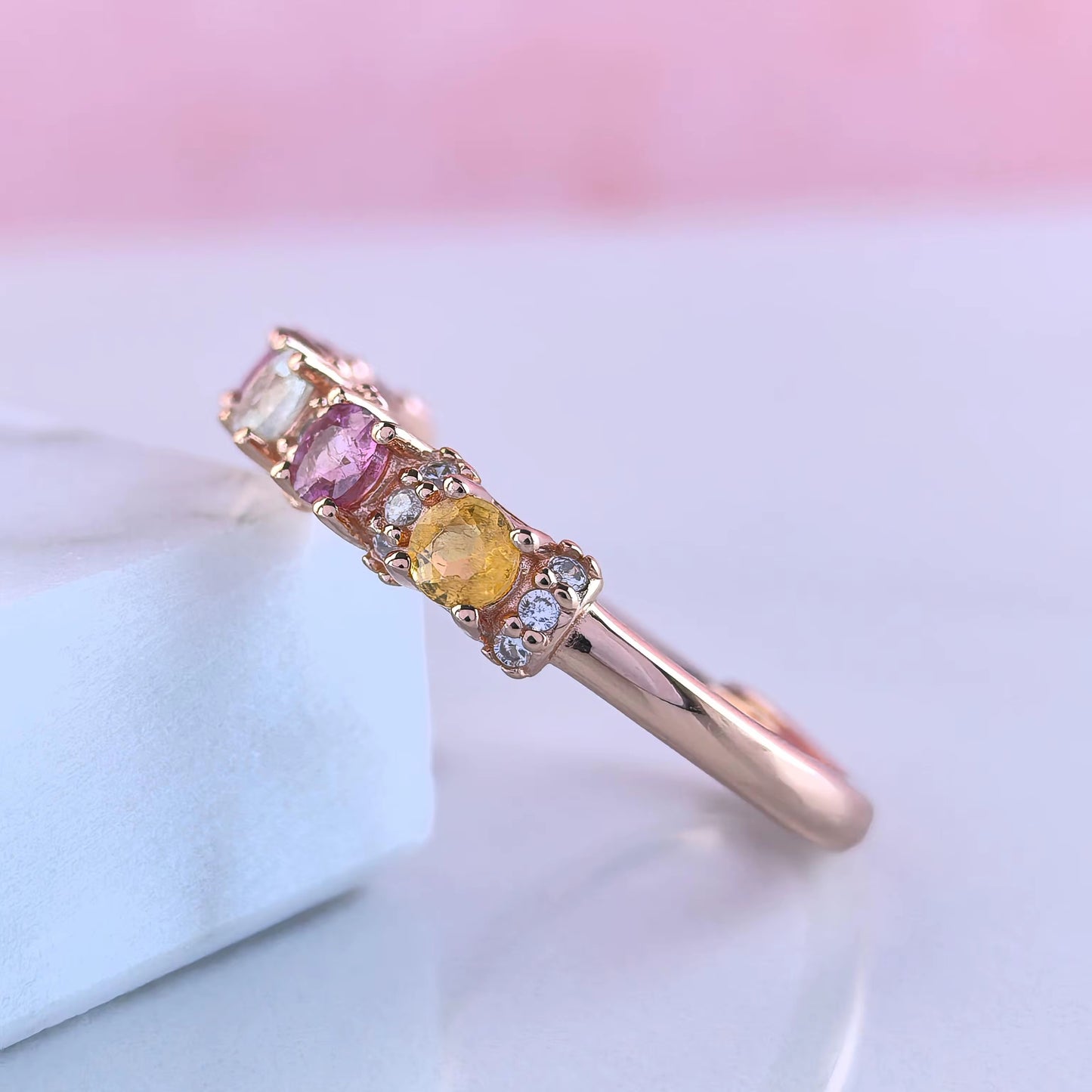 Pastel Tourmaline Eternity Ring