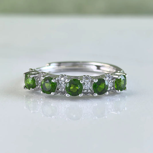 Green Diopside Eternity Ring