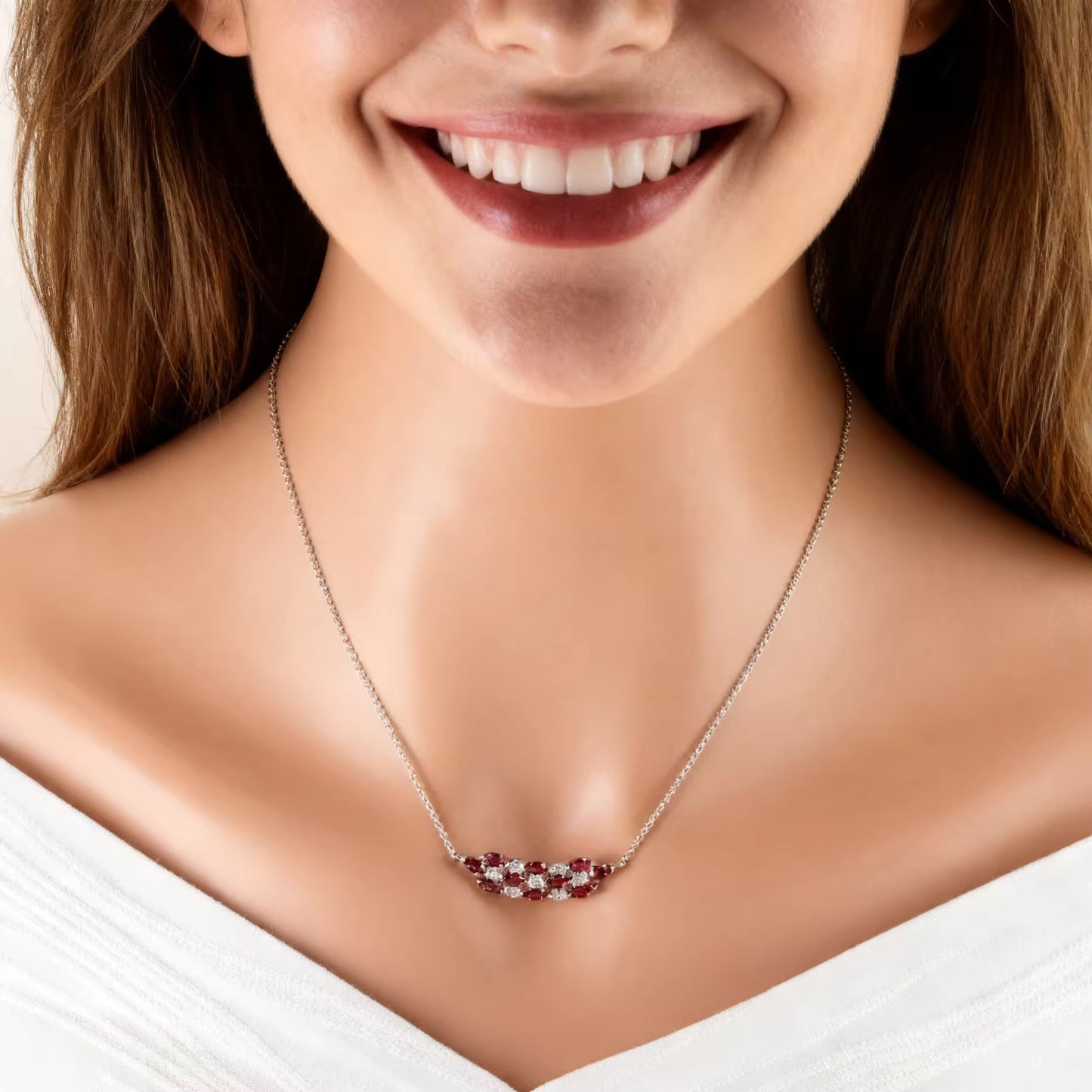 Wave Garnet Necklace