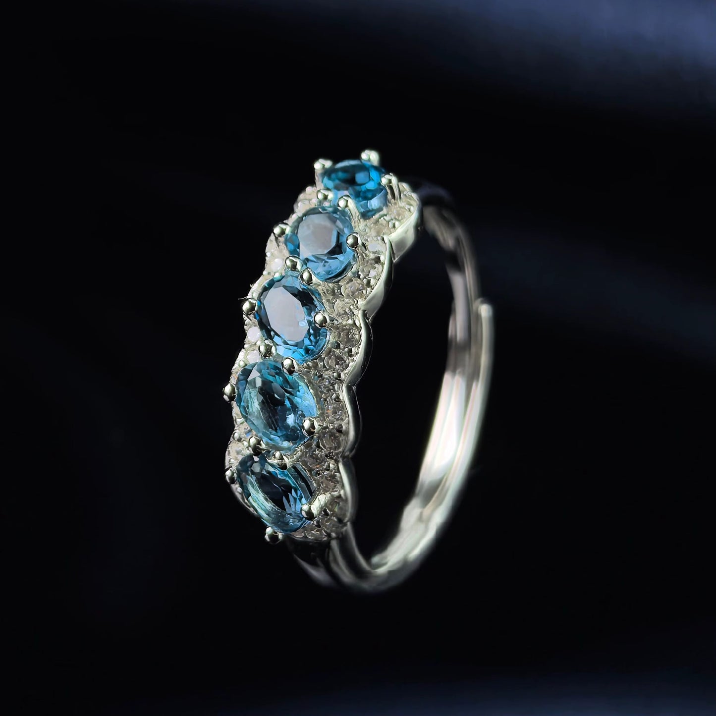 London Blue Topaz Arc Ring