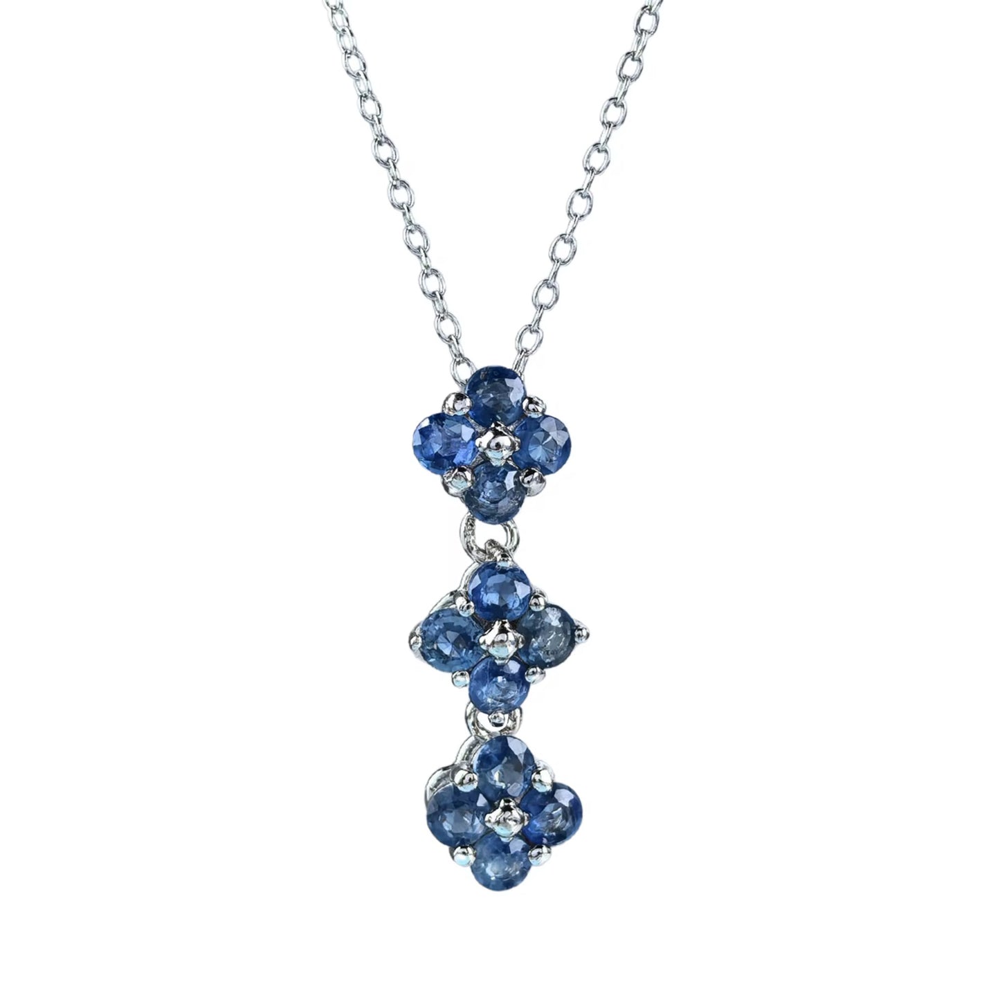 Sapphire Triple Bloom Necklace