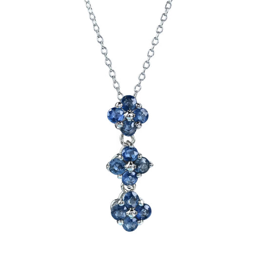 Sapphire Triple Bloom Necklace