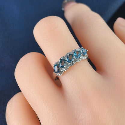 London Blue Topaz Arc Ring