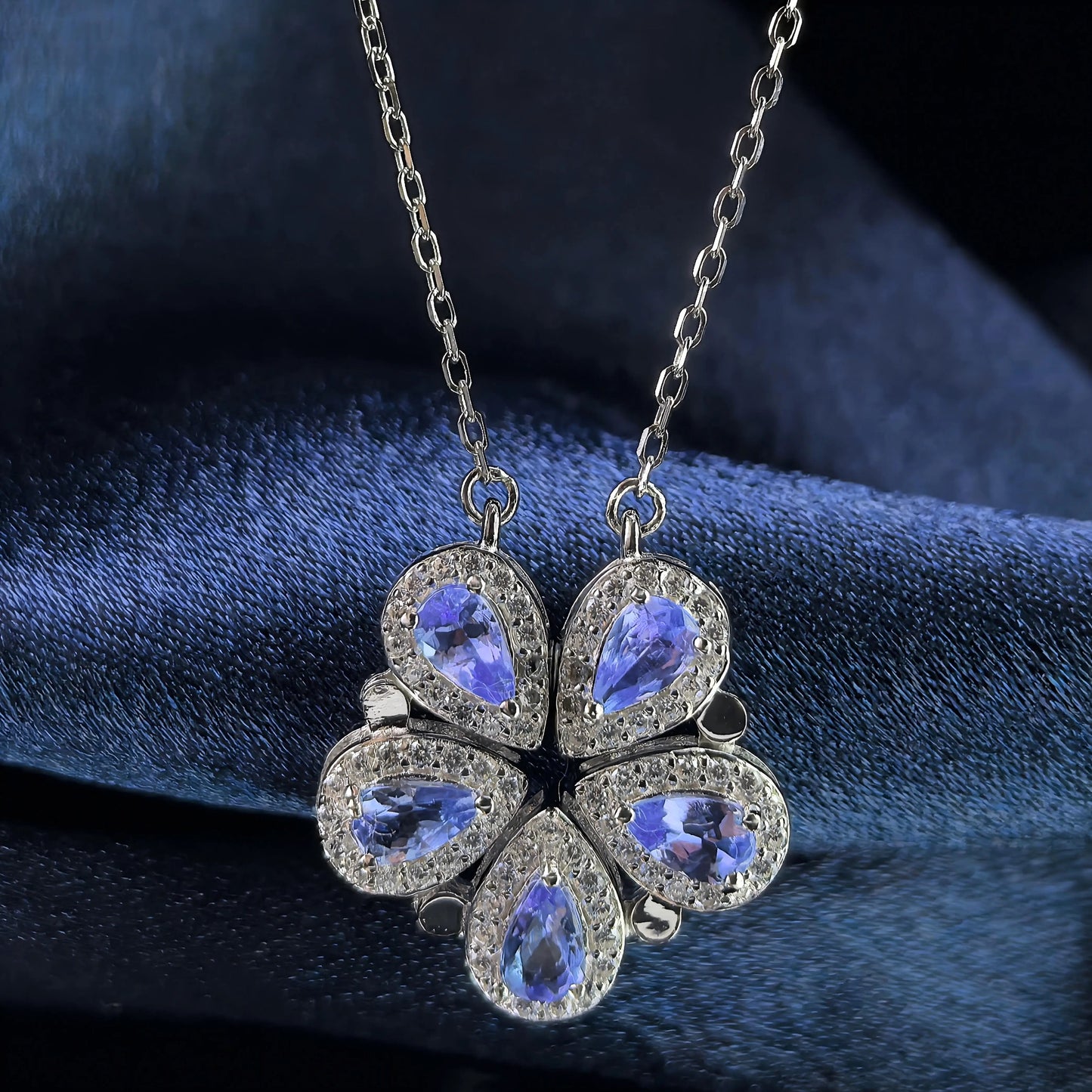 Tanzanite Clover Necklace