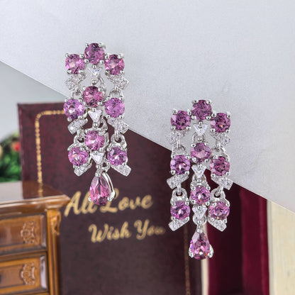 Garnet Cascade Drops Earrings