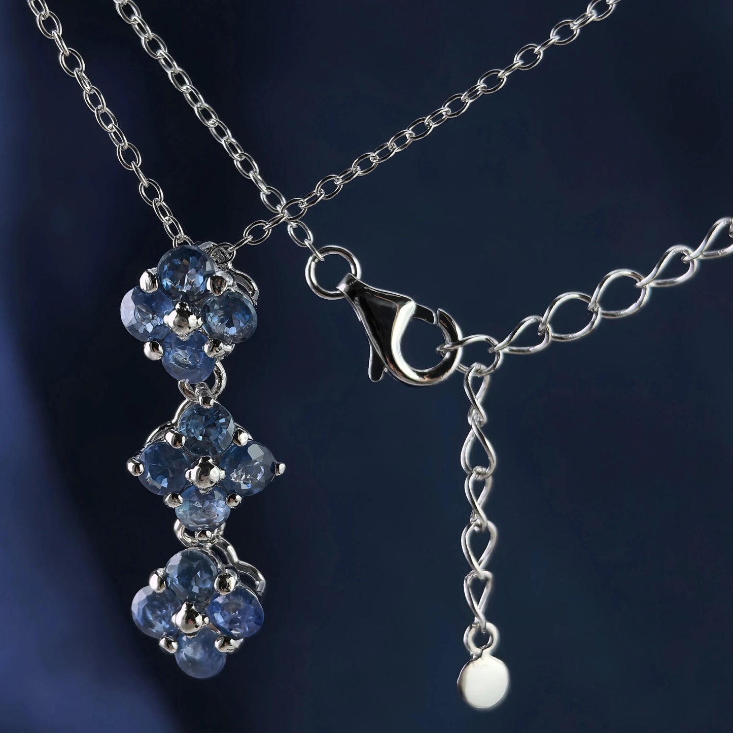 Sapphire Triple Bloom Necklace