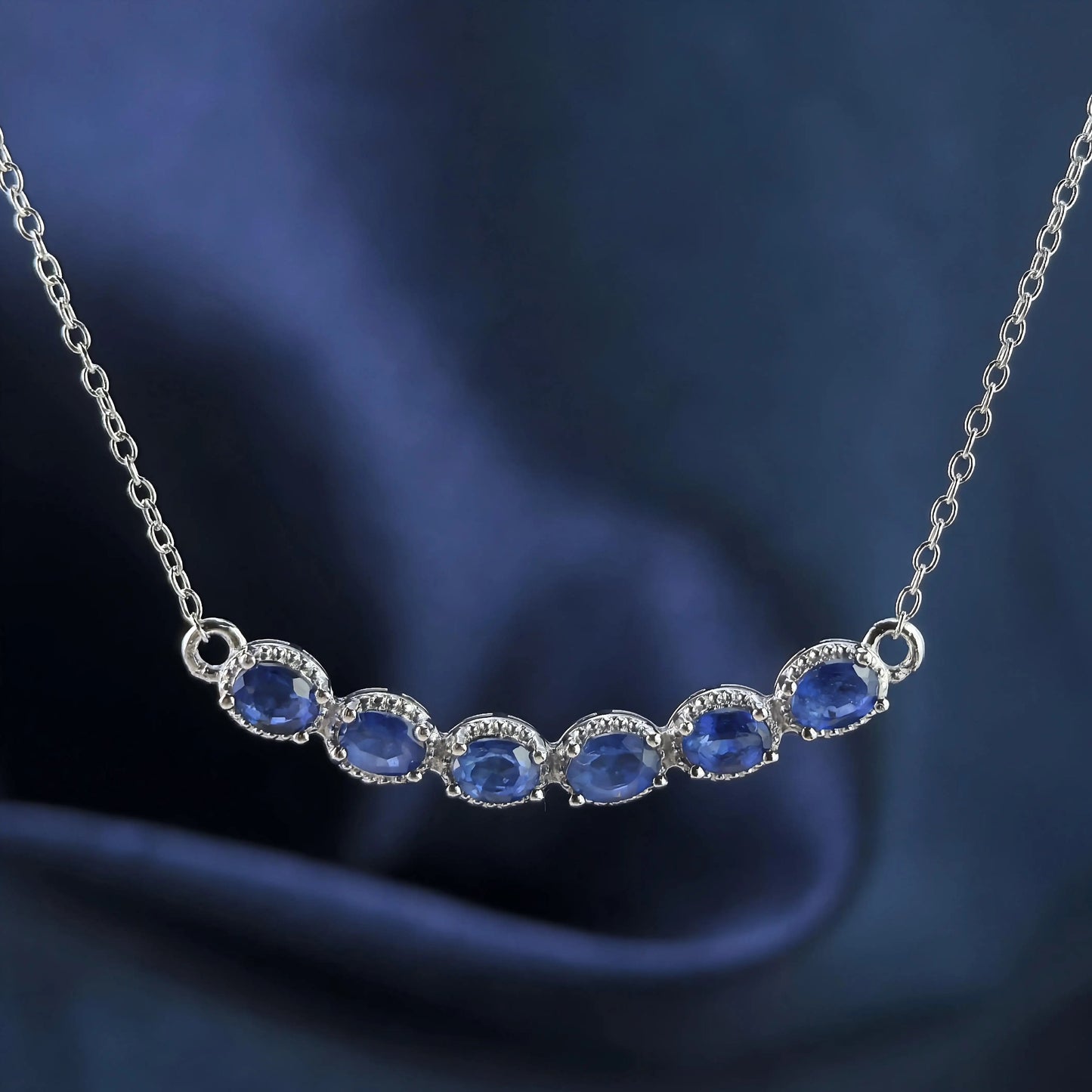 Sapphire Line Necklace