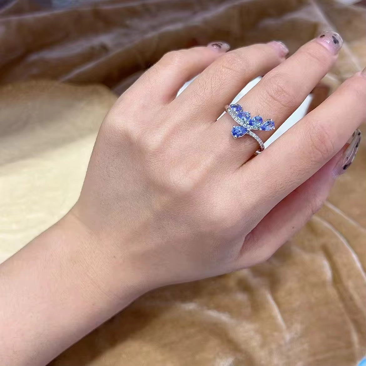 Tanzanite Petal Ring