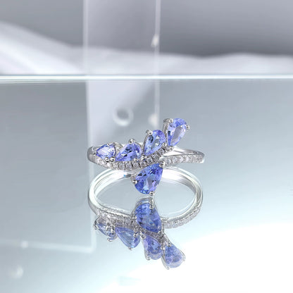 Tanzanite Petal Ring