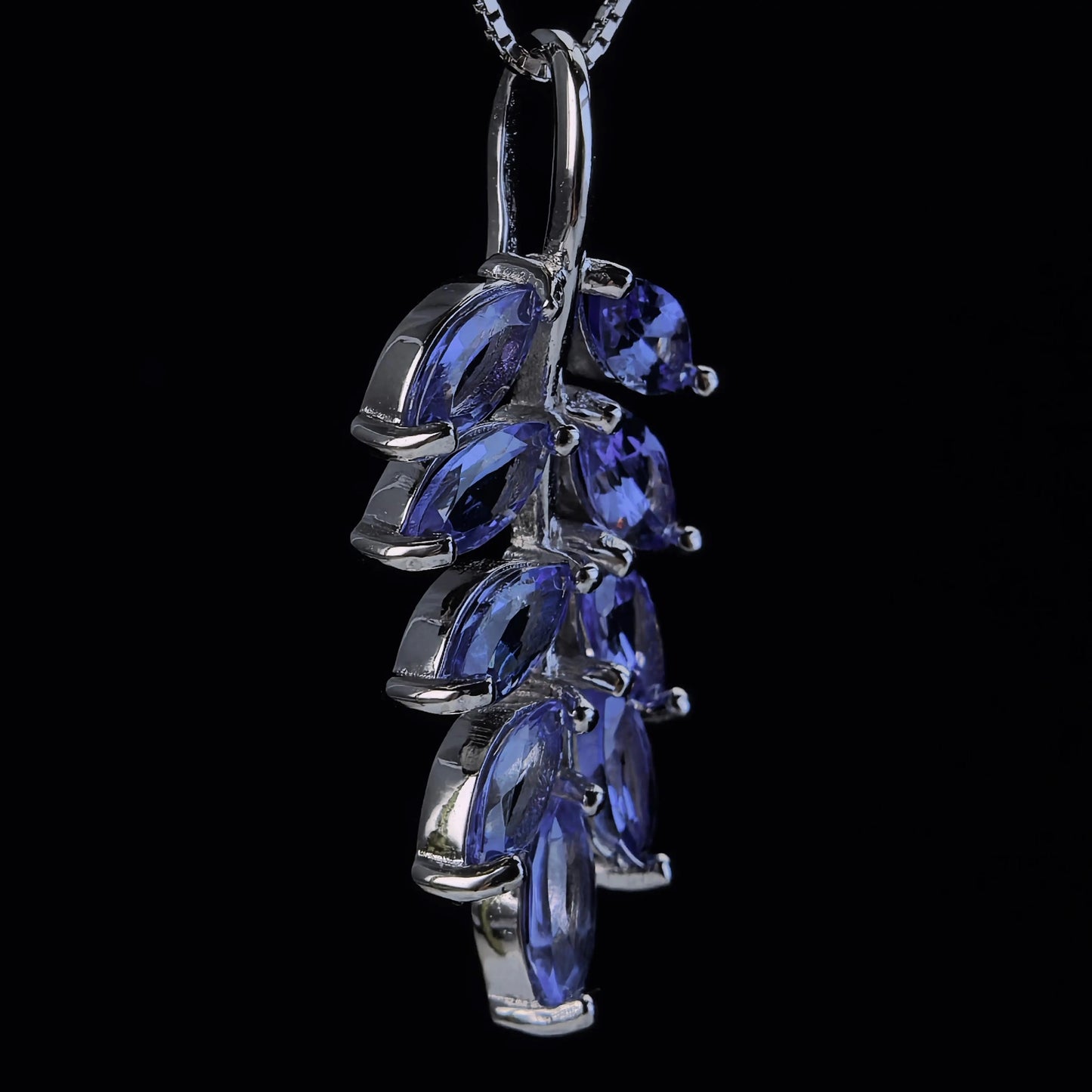 Blue Tanzanite Leaf Pendant