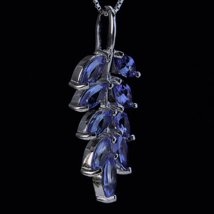 Blue Tanzanite Leaf Pendant