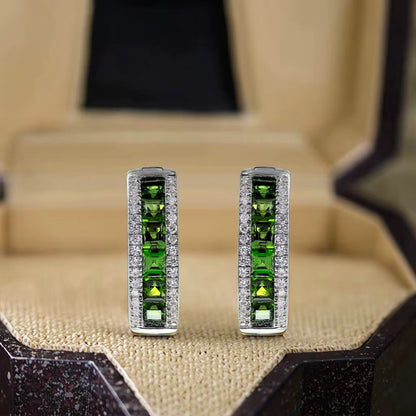 Diopside Hoop Earrings