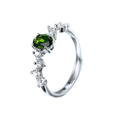 Diopside Crescent Ring