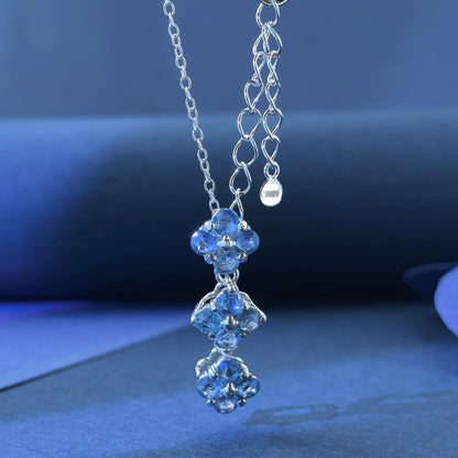 Sapphire Triple Bloom Necklace