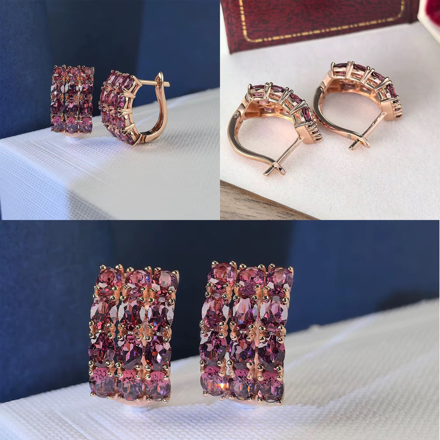 Multistone Gem Hoop Earrings