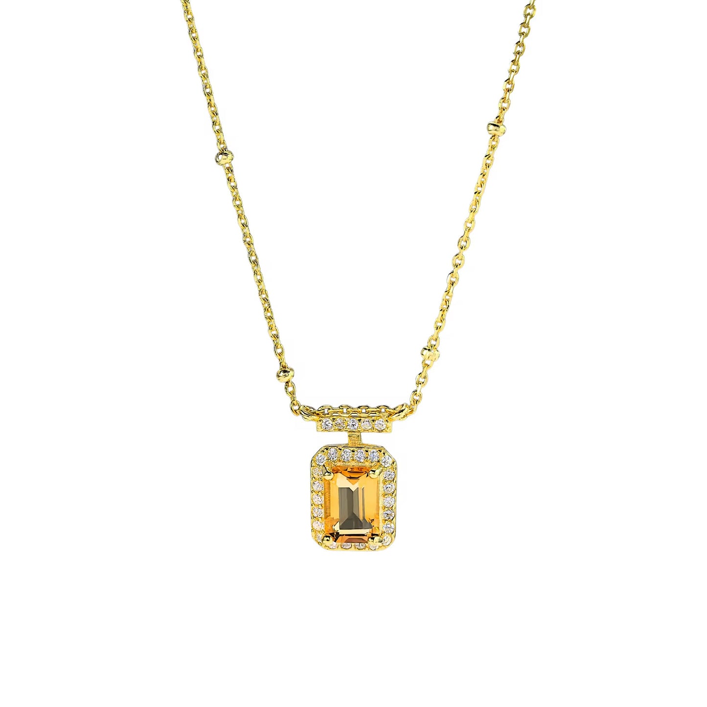 Strahlende Edelstein-Halo-Halskette