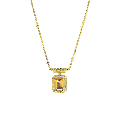 Strahlende Edelstein-Halo-Halskette