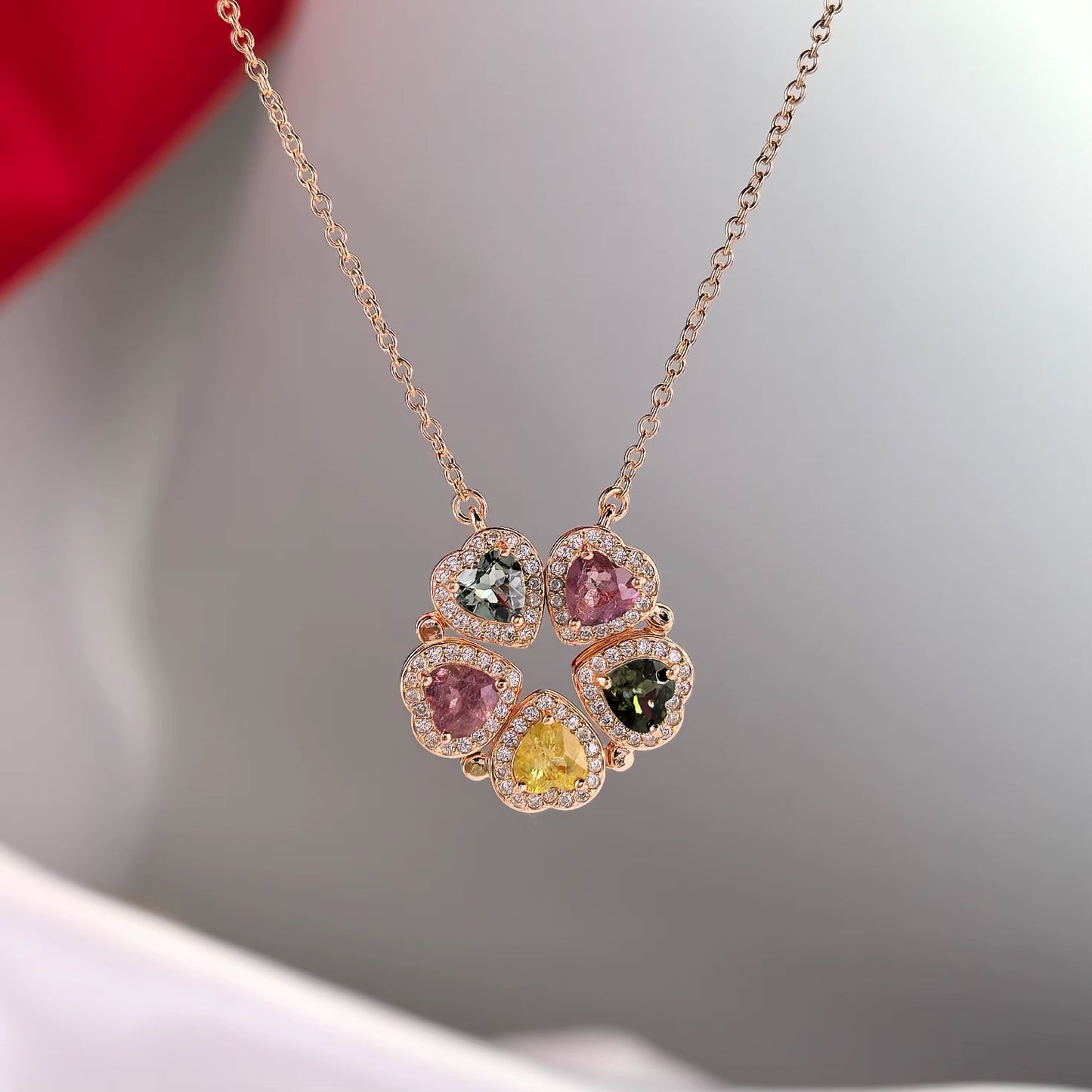 Tourmaline Clover Bloom Necklace
