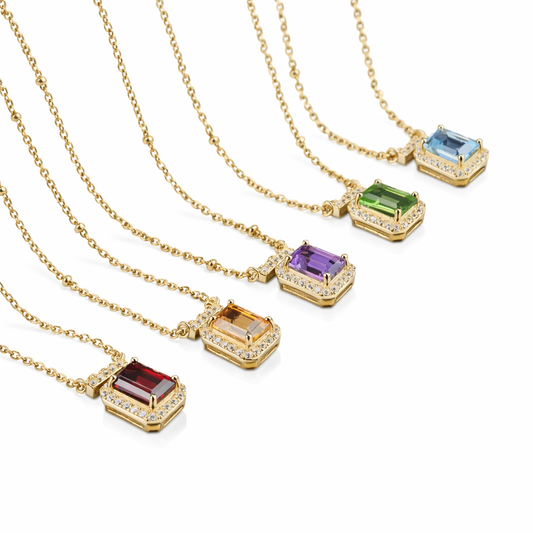 Radiant Gem Halo Necklace
