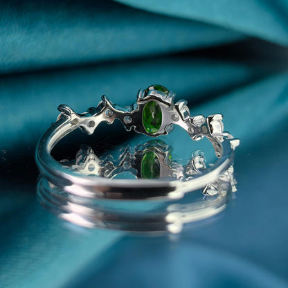 Diopside Crescent Ring