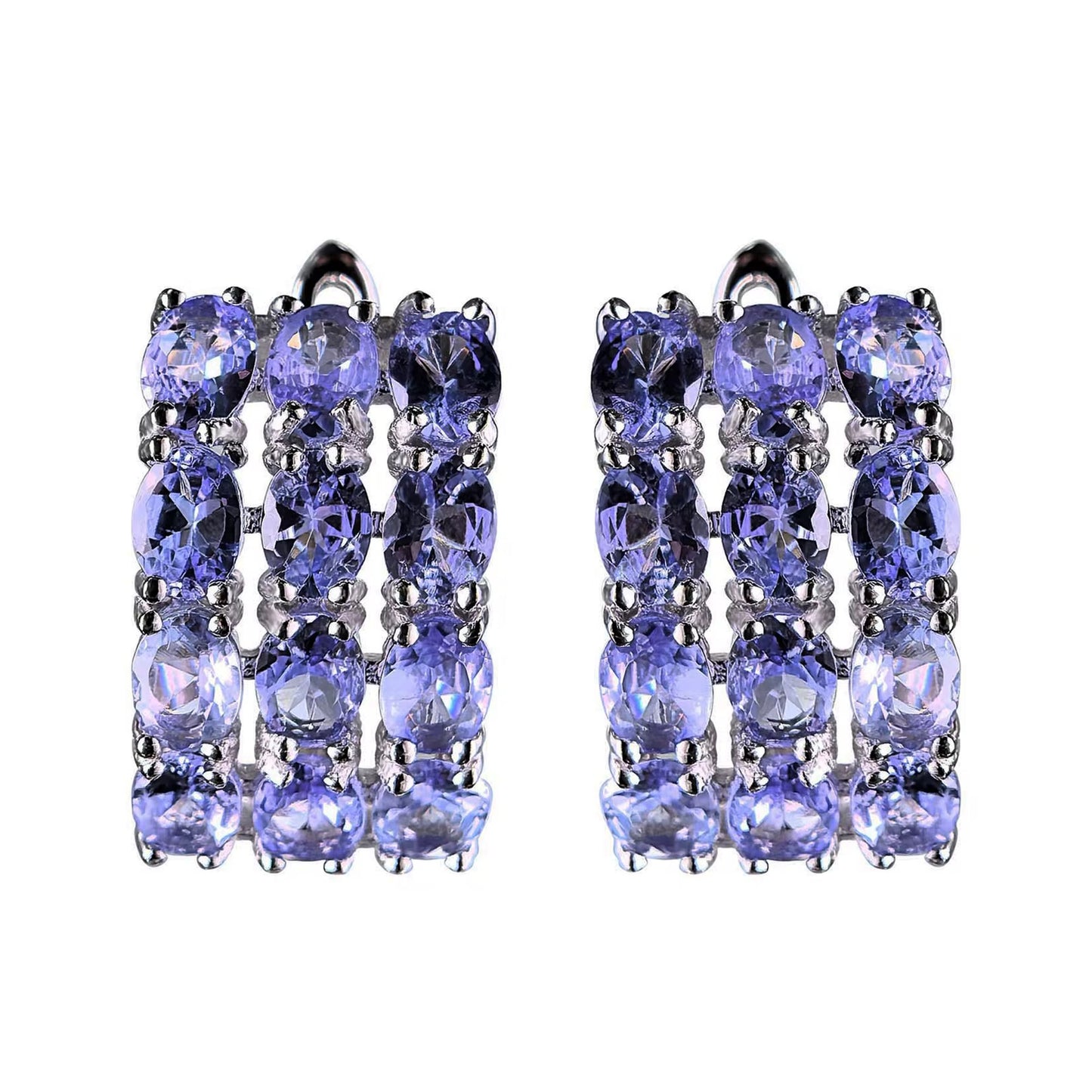 Multistone Gem Hoop Earrings