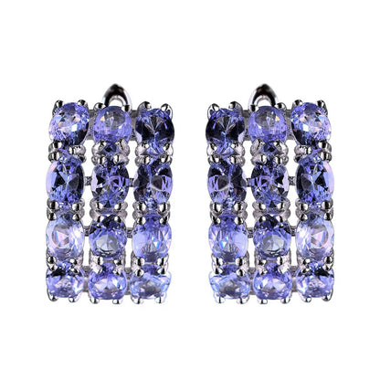 Multistone Gem Hoop Earrings