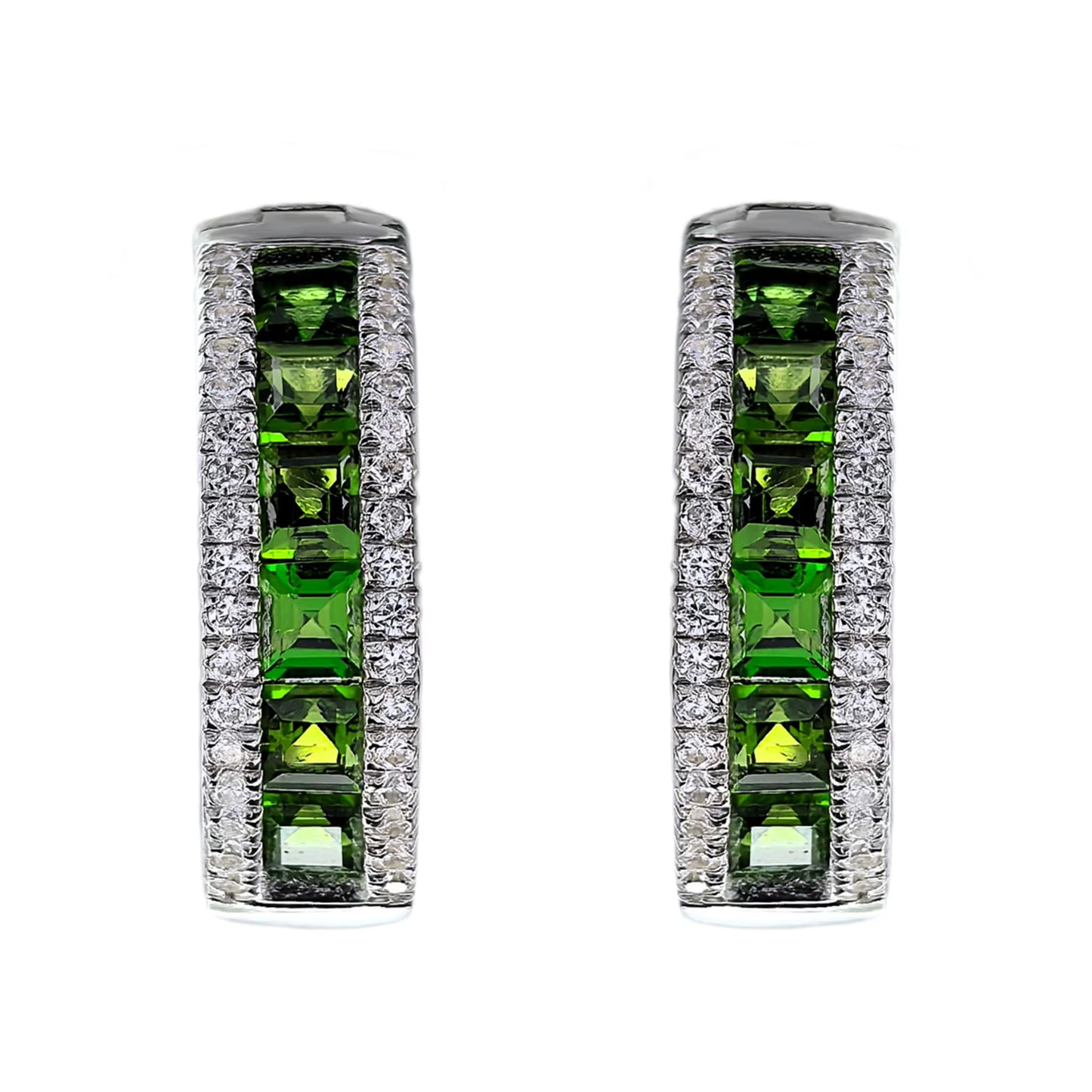 Diopside Hoop Earrings