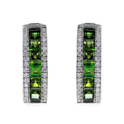 Diopside Hoop Earrings