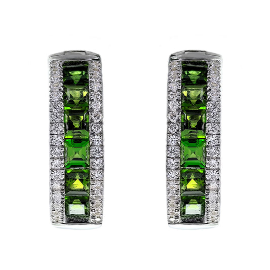 Diopside Hoop Earrings