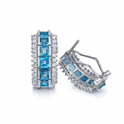 Sky Blue Topaz Hoop Earrings