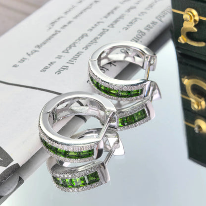 Diopside Hoop Earrings