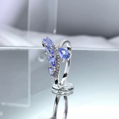 Tanzanite Petal Ring
