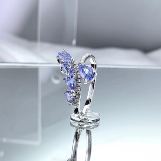 Tanzanite Petal Ring