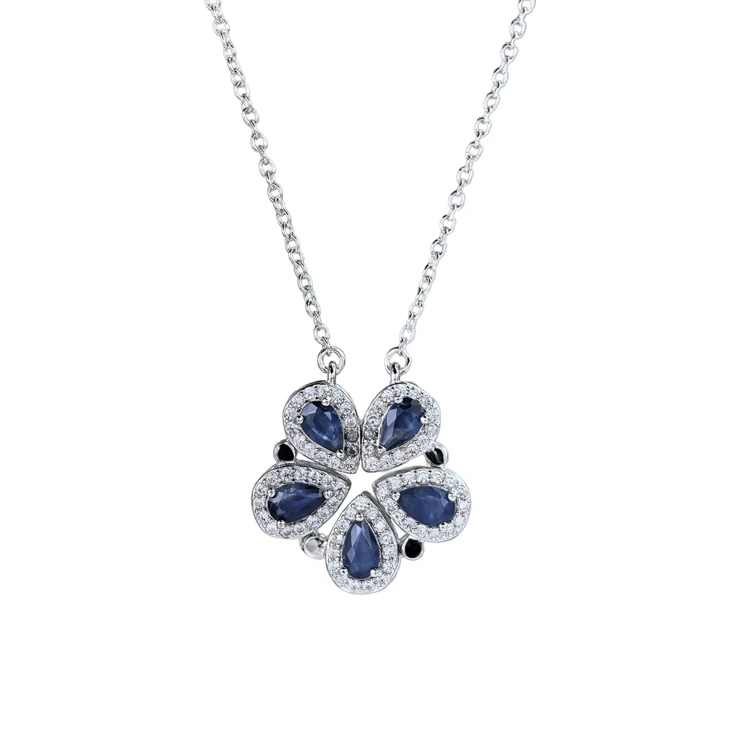 Sapphire Clover Necklace
