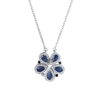 Sapphire Clover Necklace