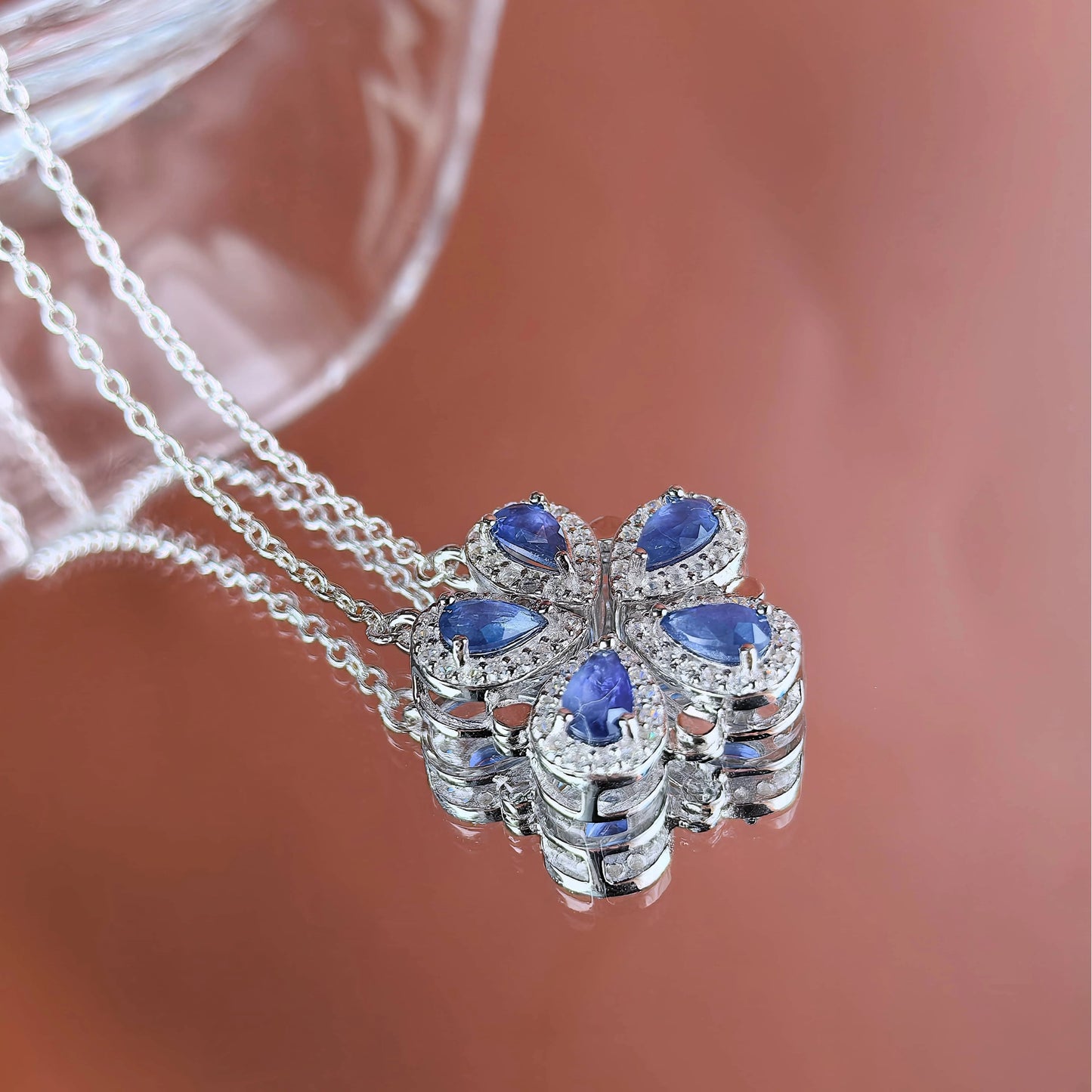 Sapphire Clover Necklace