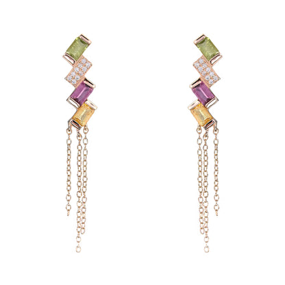Tourmaline Trio Dangle Earrings