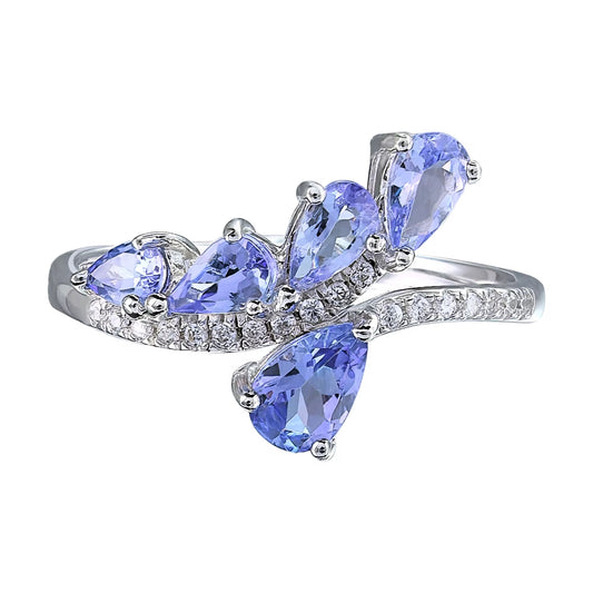 Tanzanite Petal Ring