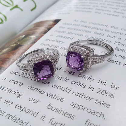 Amethyst Radiance Halo Ring
