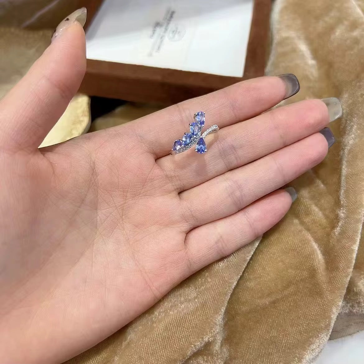 Tanzanite Petal Ring