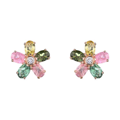 Tourmaline Blossom Stud Earrings (Classic)