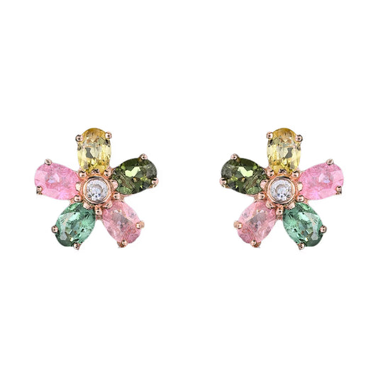 Tourmaline Blossom Stud Earrings (Classic)