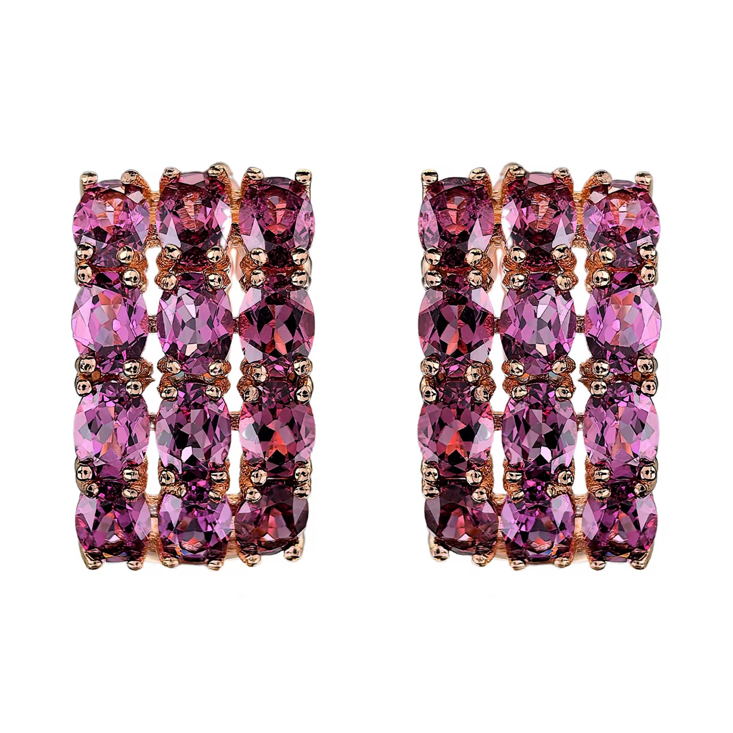 Multistone Gem Hoop Earrings