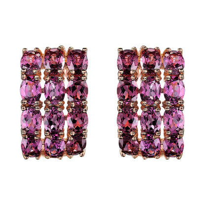 Multistone Gem Hoop Earrings