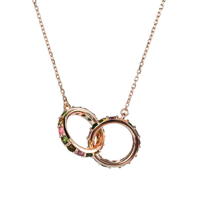 Interlocking Tourmaline Rings Necklace
