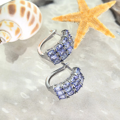 Multistone Gem Hoop Earrings