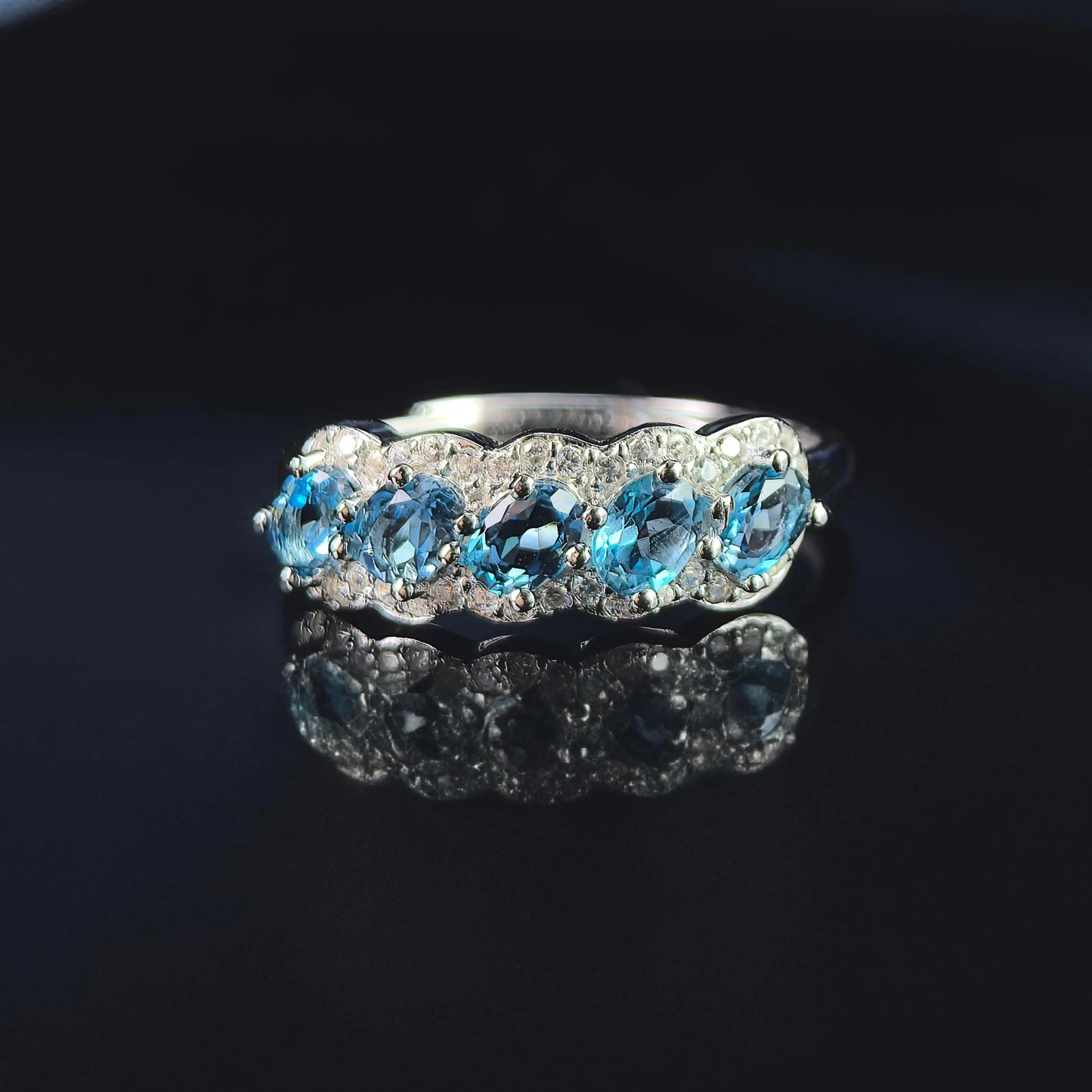 London Blue Topaz Arc Ring